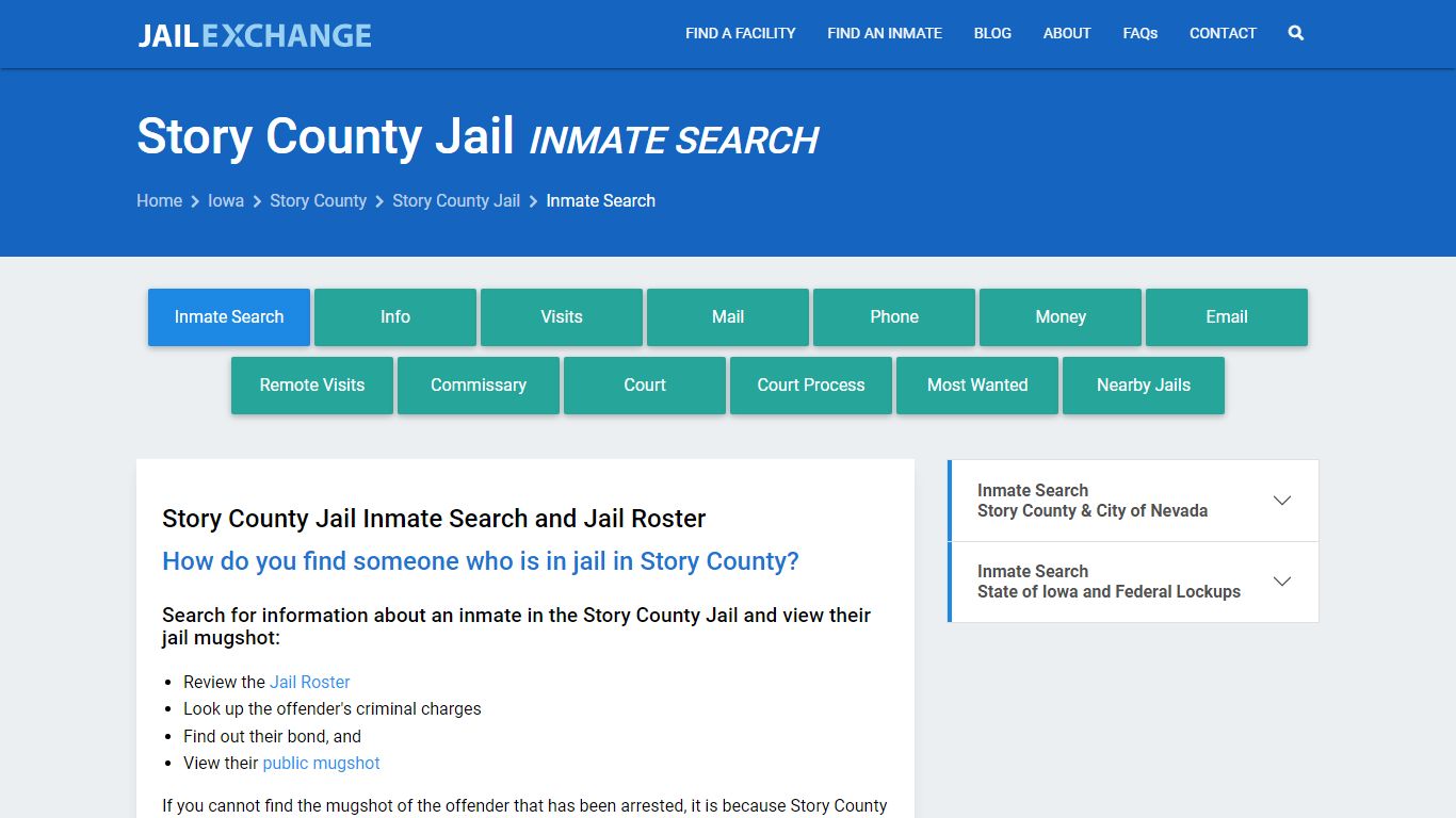 Inmate Search: Roster & Mugshots - Story County Jail, IA
