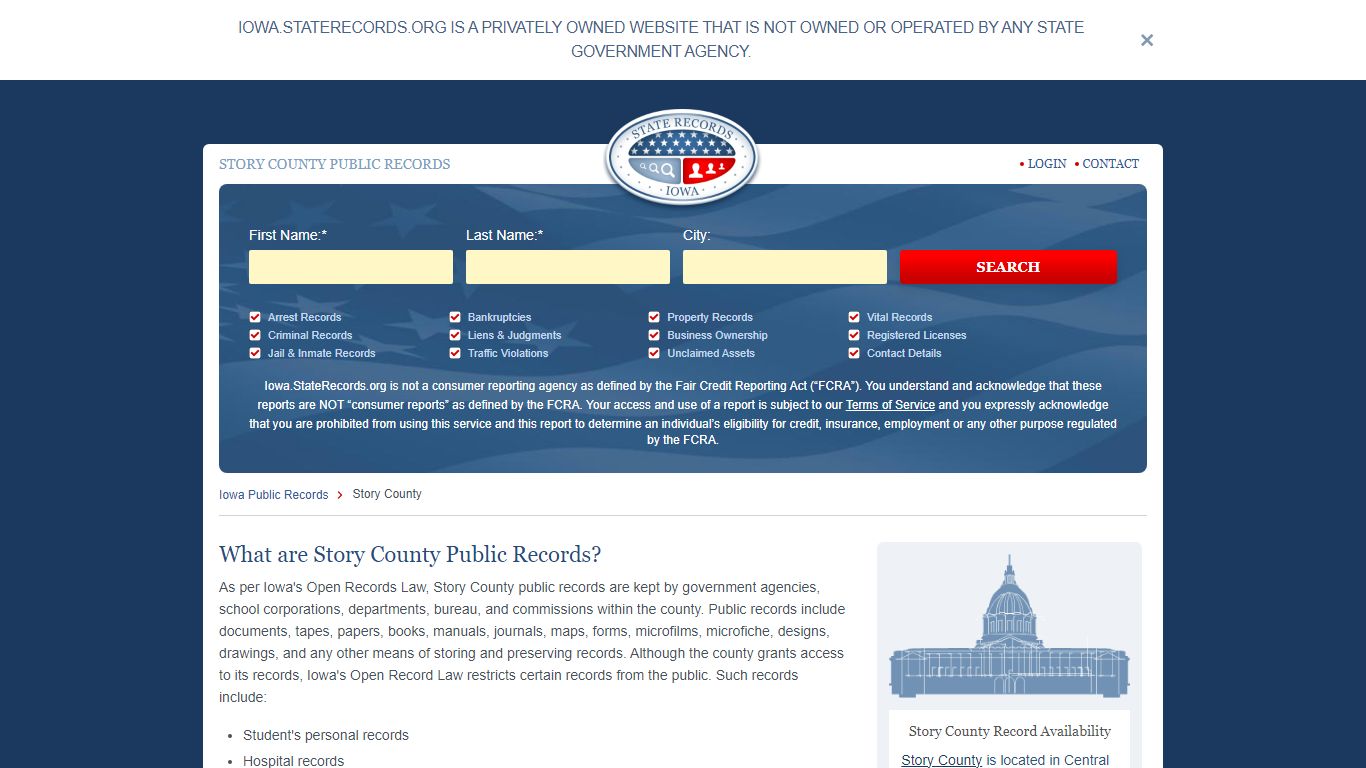 Story County Arrest, Court, and Public Records | StateRecords.org